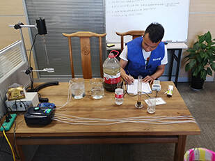 高濃度污水，取樣小試